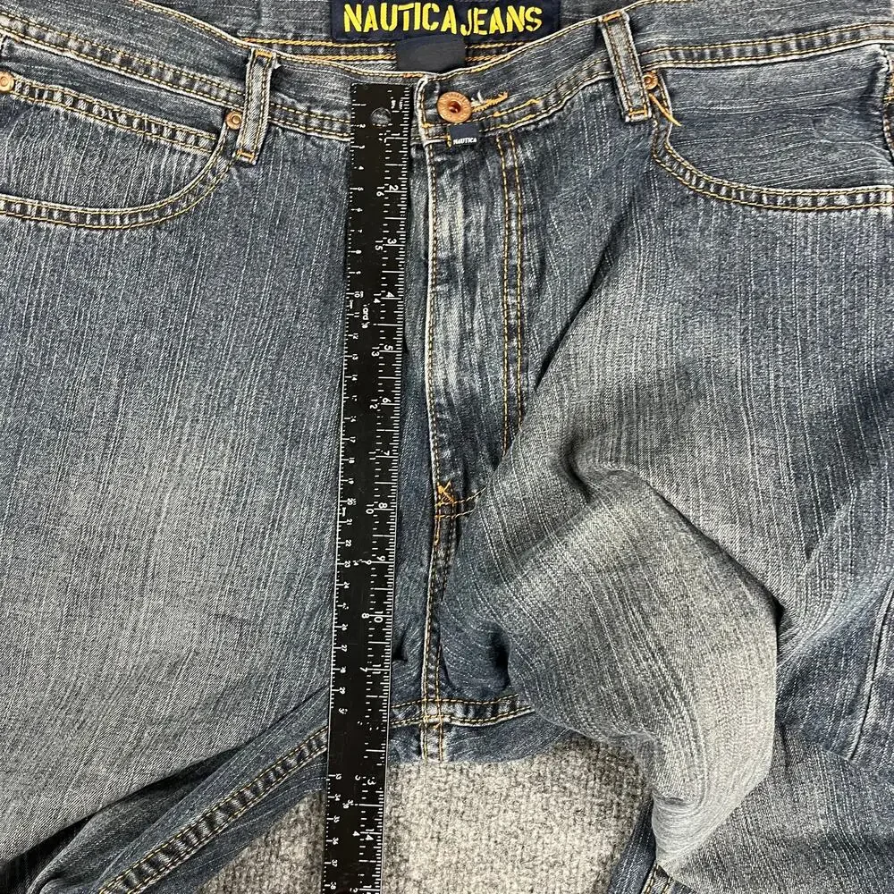 Nautica Jeans Mens 34x34‎ Blue Straight Leg Classic Fit Denim Pants Casual